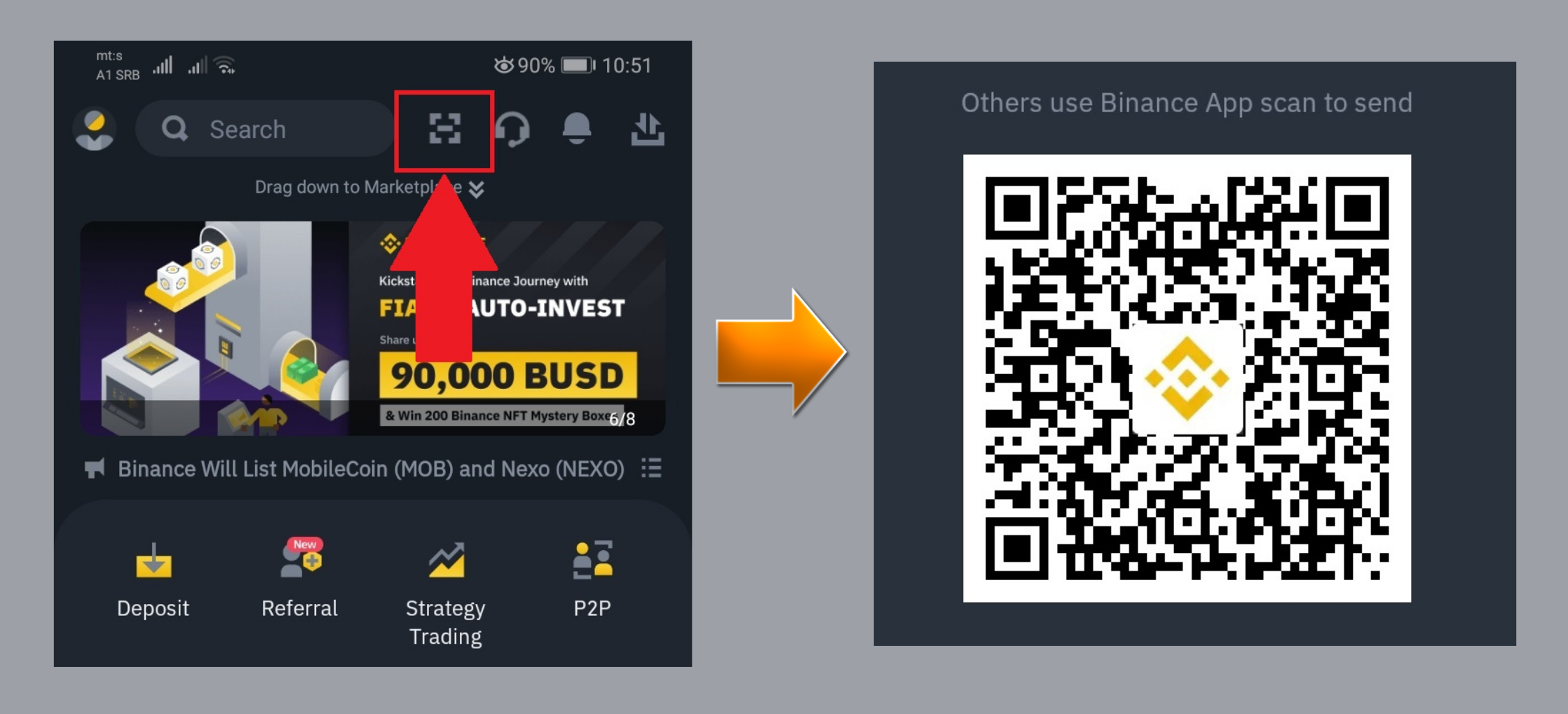 how to scan qr code on binance