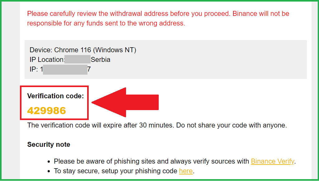 Kako prebaciti novac sa Binance na AdvCash - Binance email security code